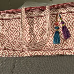 Pink Patterned Tote Bag